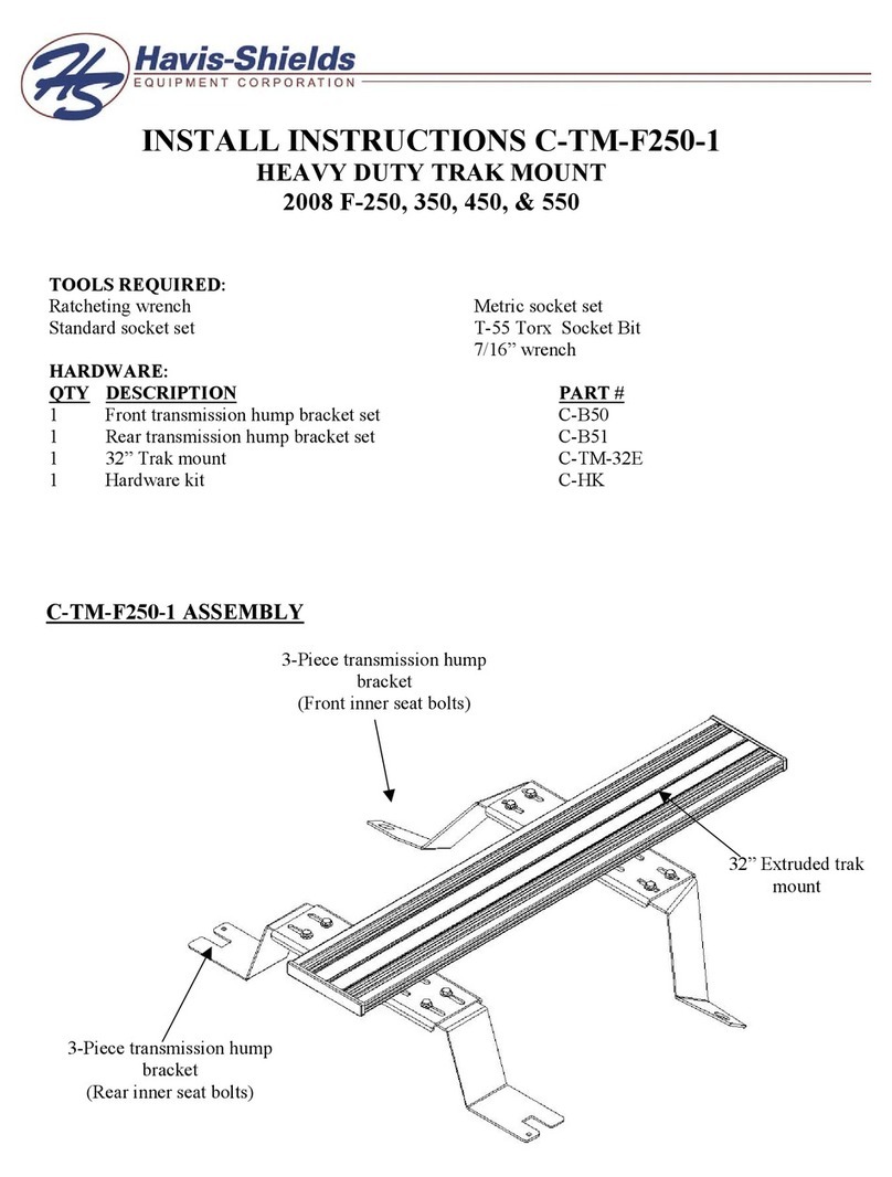 Havis-Shields Heavy Duty Trak Mount C-TM-F250-1 Configuration guide