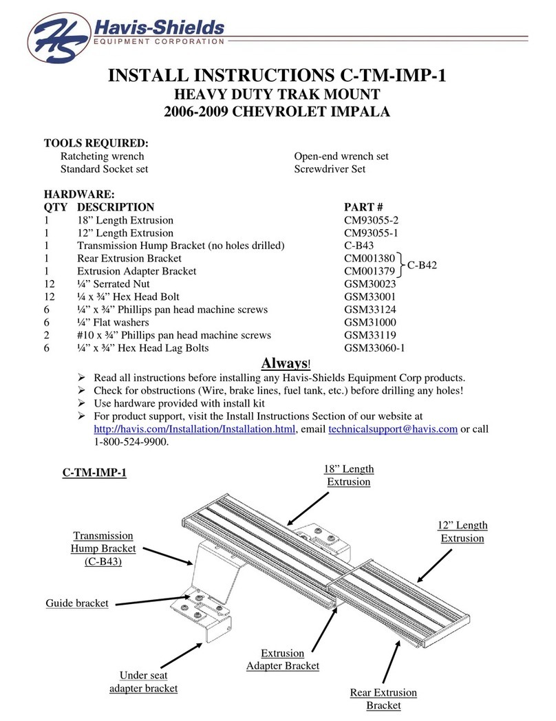 Havis-Shields Heavy Duty Trak Mount 2006-2009 Chevrolet Impala... Configuration guide