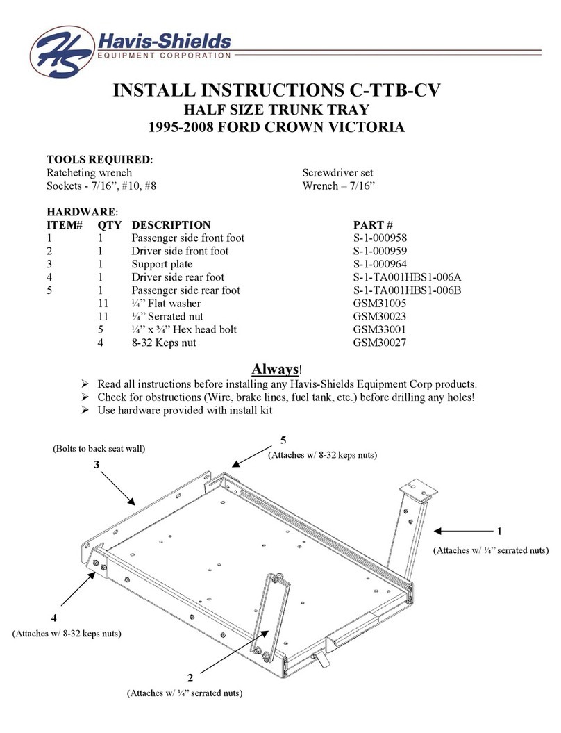 Havis-Shields Half Size Trunk Tray 1995-2008 Ford Crown Victoria... Install instructions
