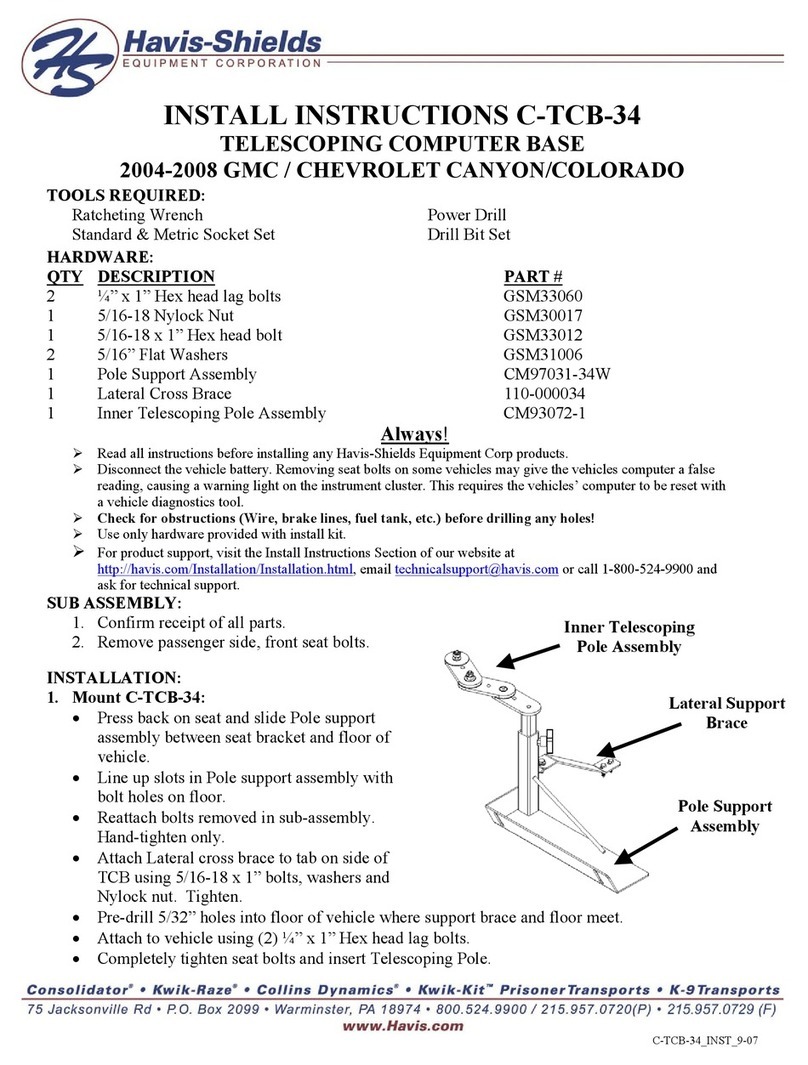 Havis-Shields Telescoping Computer Base C-TCB-34 Install instructions Havis-Shields Telescoping Computer Base C-TCB-34 Install instructions