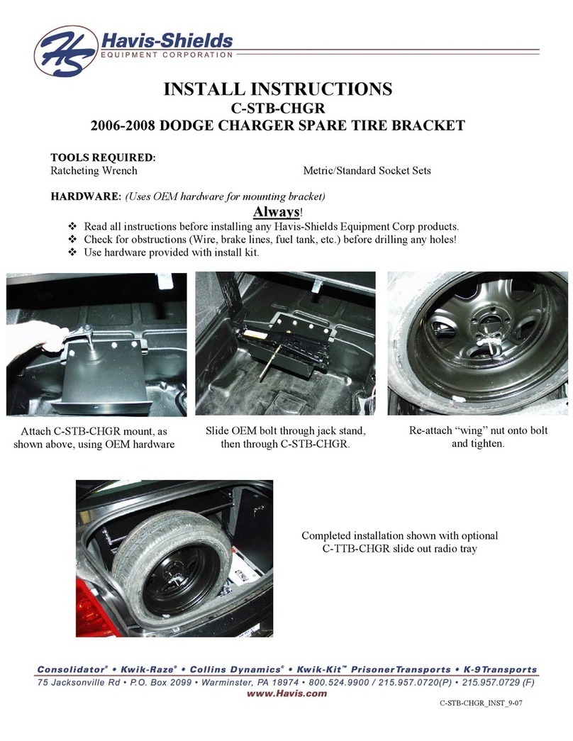Havis-Shields Dodge Charger Spare Tire Bracket C-TTB-CHGR Configuration guide