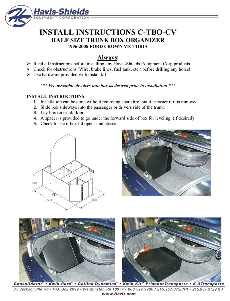 Havis-Shields Half Size Trunk Box Organizer C-TBO-CV User manual Havis-Shields Half Size Trunk Box Organizer C-TBO-CV User manual