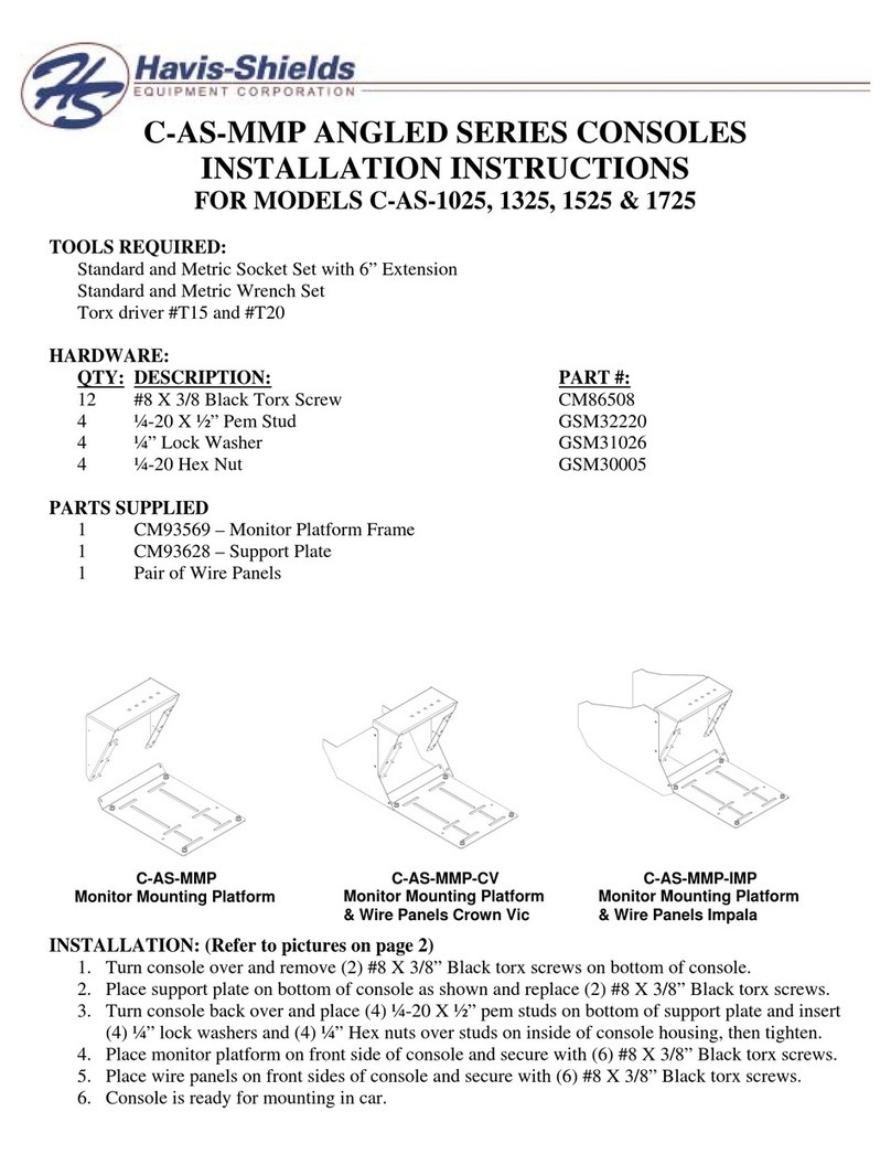 Havis-Shields Angled Series Consoles C-AS-MMP installation instructions