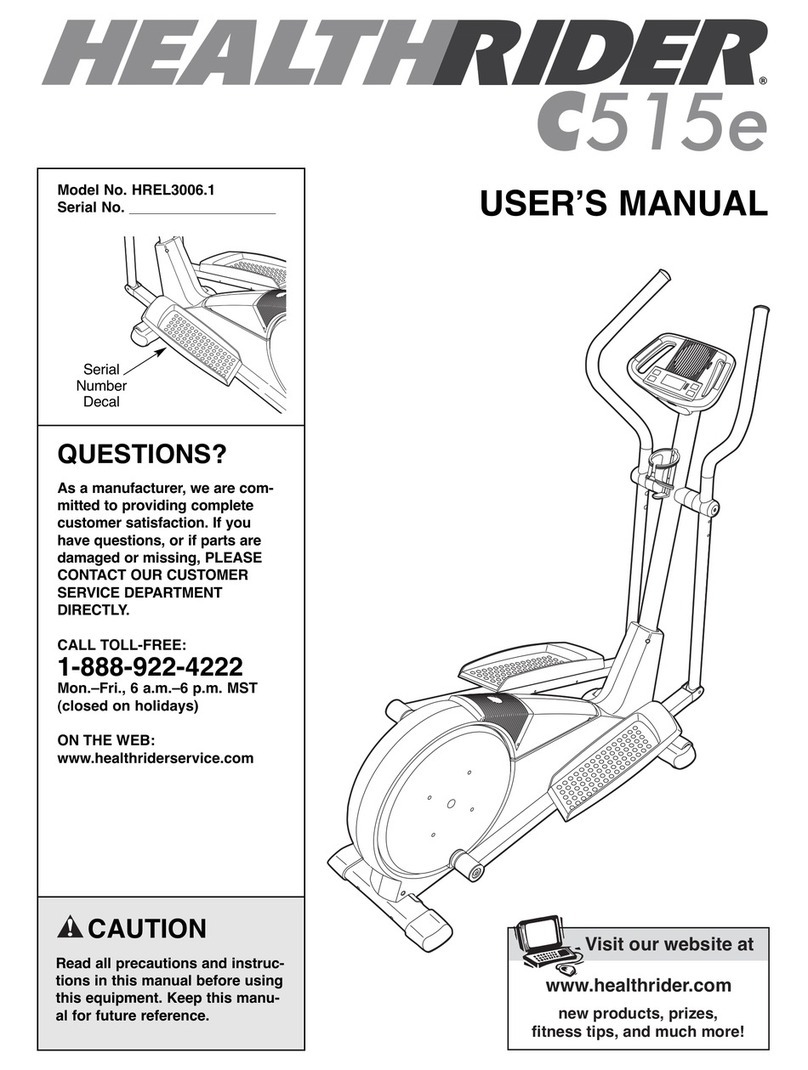 HEALTH RIDER C515e HREL3006.1 user manual