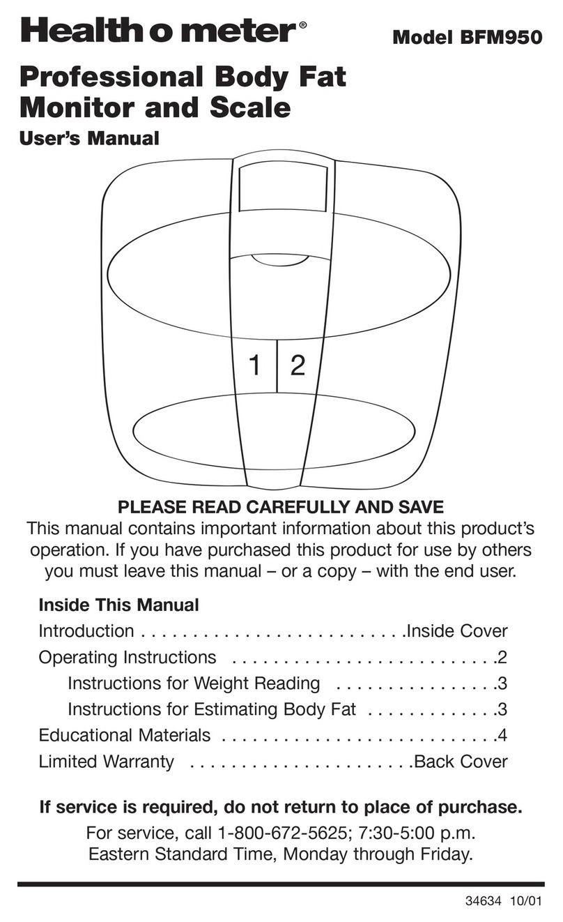Sunbeam Healthometer BFM950 user manual