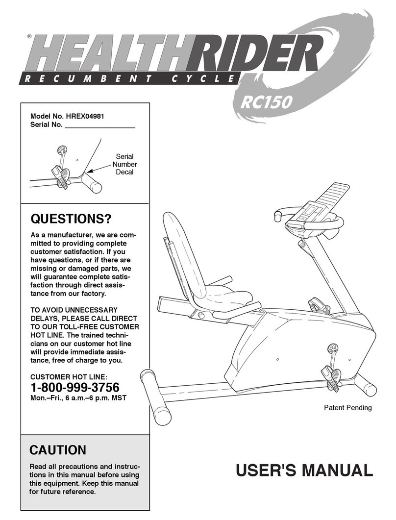 HEALTH RIDER HREX04981 User manual
