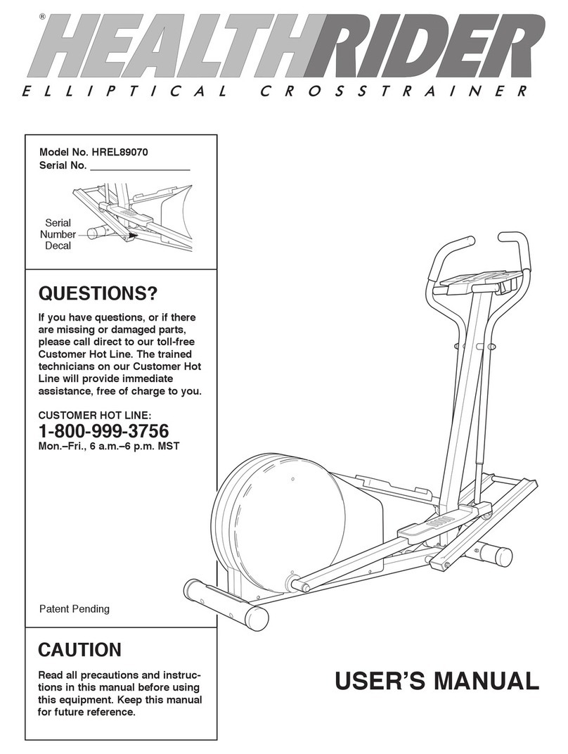 HEALTH RIDER HREL89070 User manual