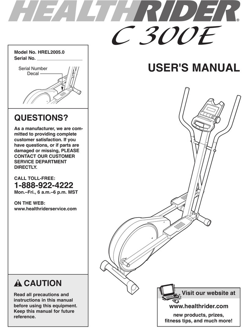 HEALTH RIDER HREL2005.0 User manual