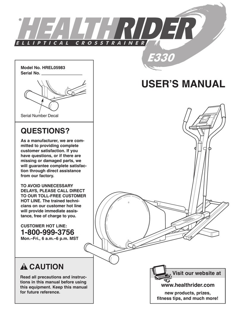 HEALTH RIDER HREL05983 user manual