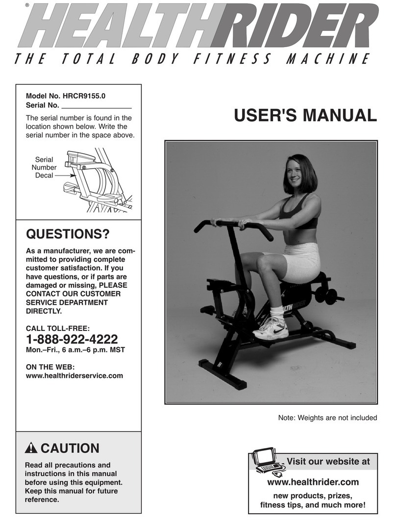 HEALTH RIDER HRCR9155.0 user manual