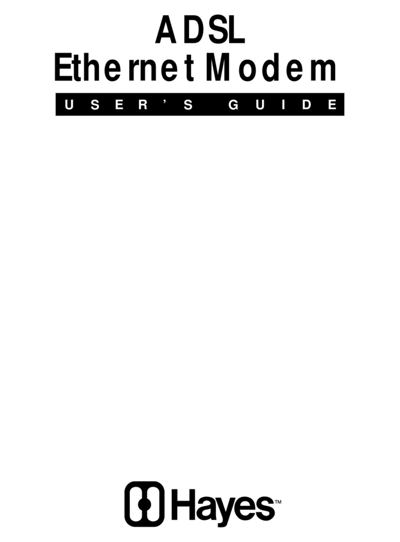 Hayes ADSL Ethernet Modem user guide