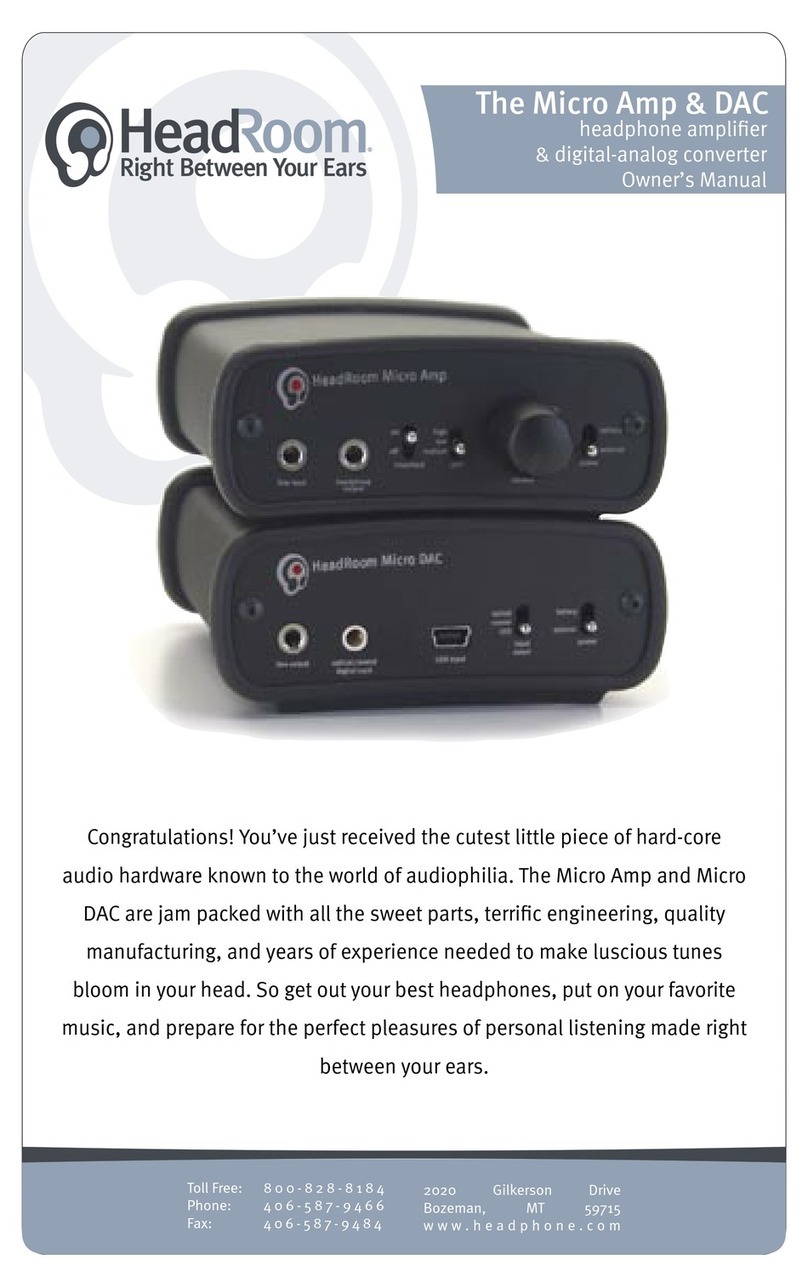 HeadRoom Headphone Amplifier & Digital-Analog... User manual