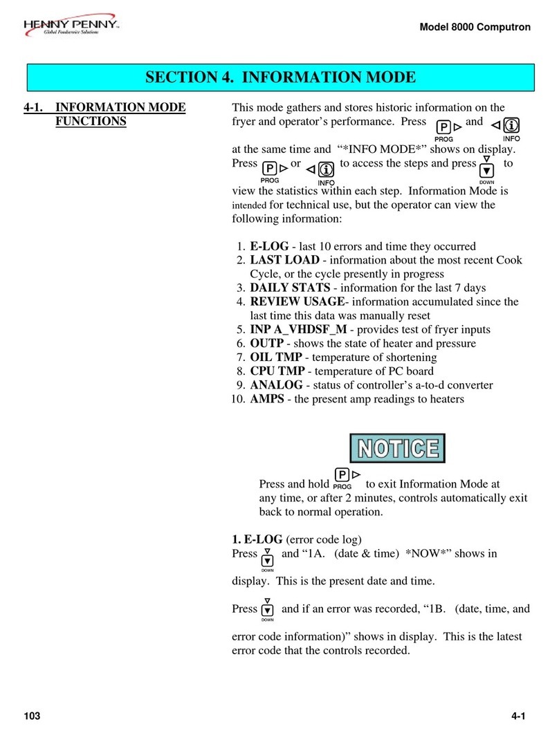 Henny Penny 8000 Computron Owner's manual