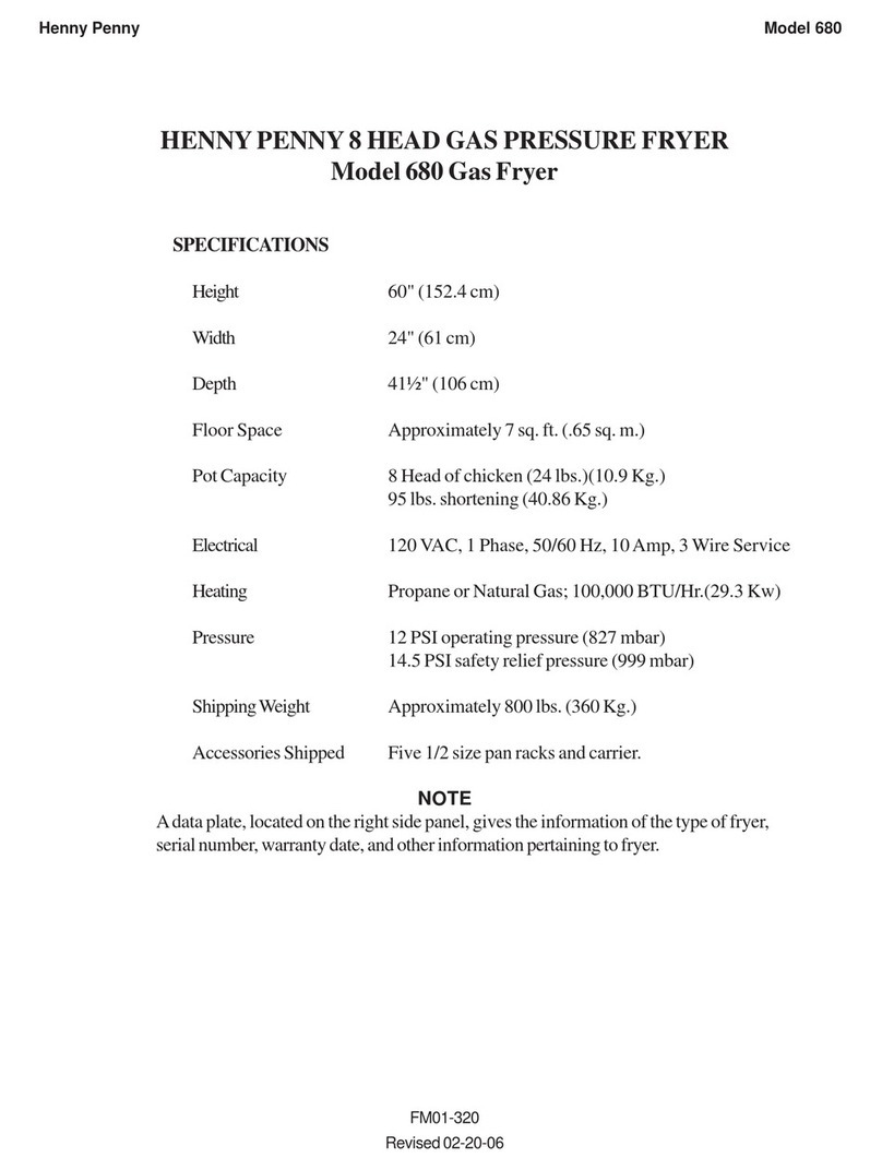 Henny Penny 680 Specification sheet