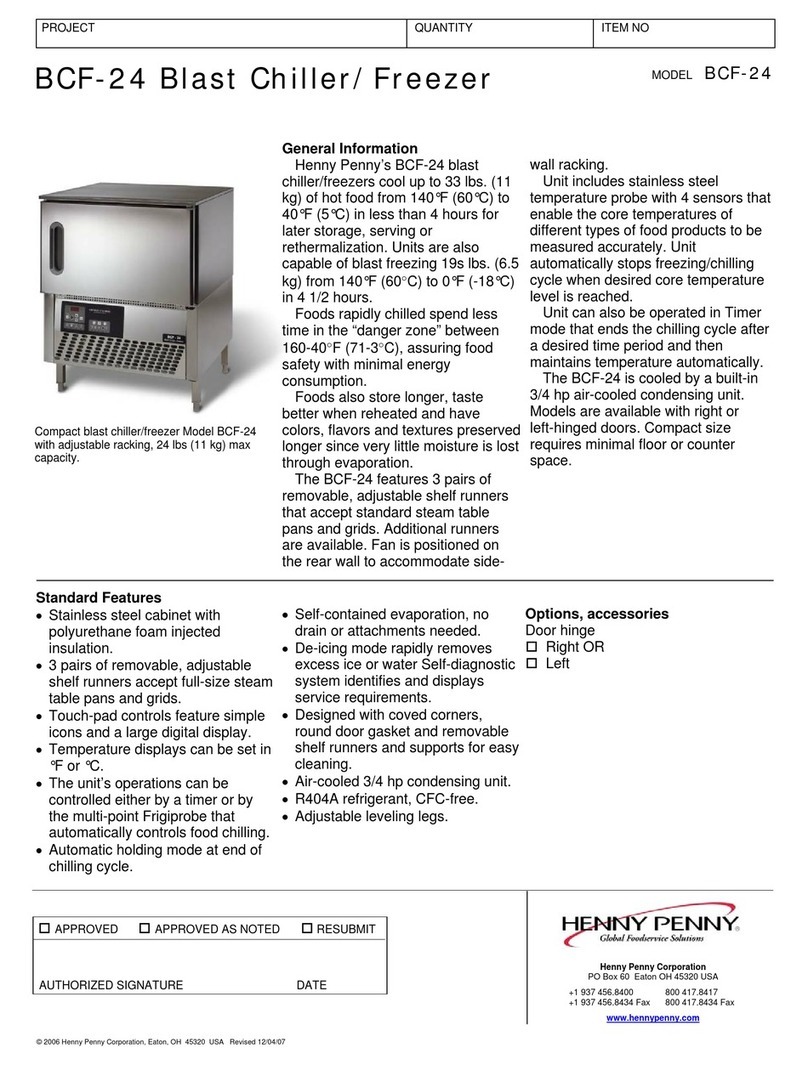Henny Penny BCF-24 Specification sheet