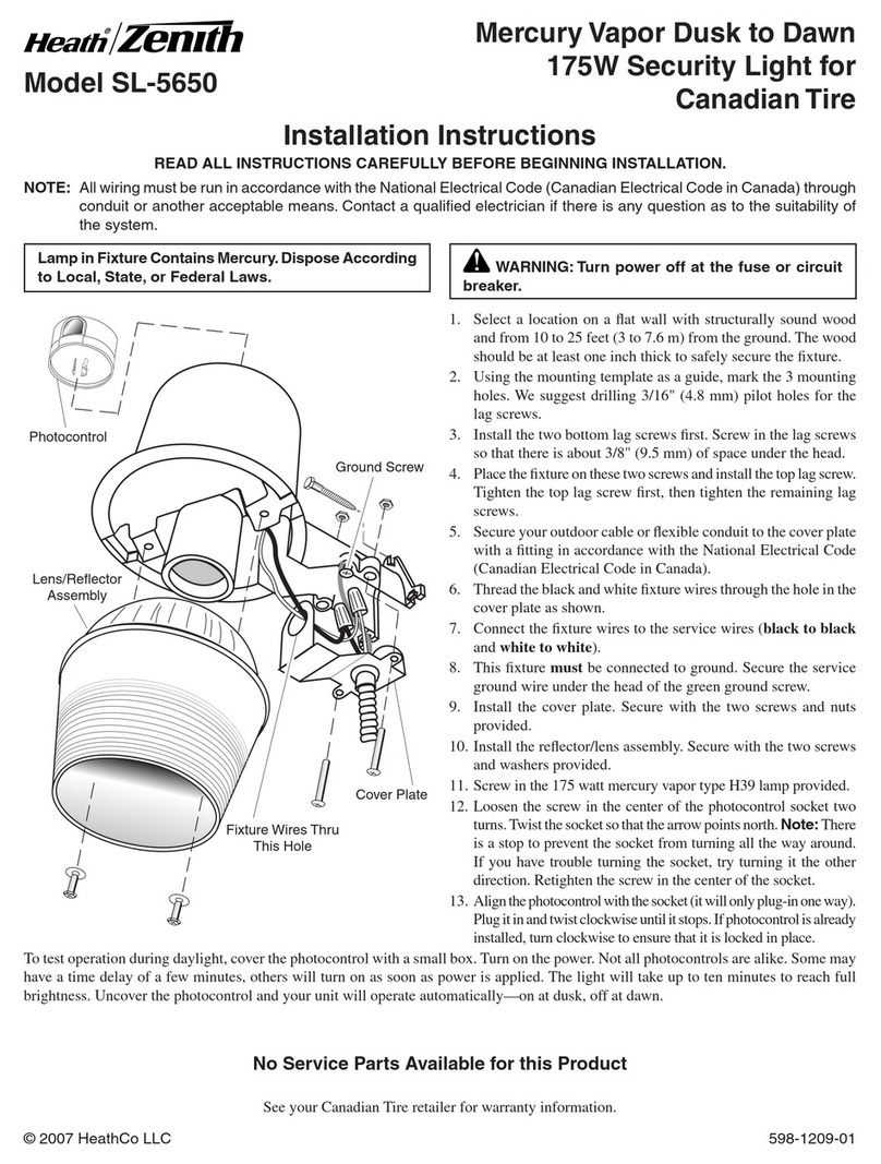 Heath Zenith SL-5650 installation instructions