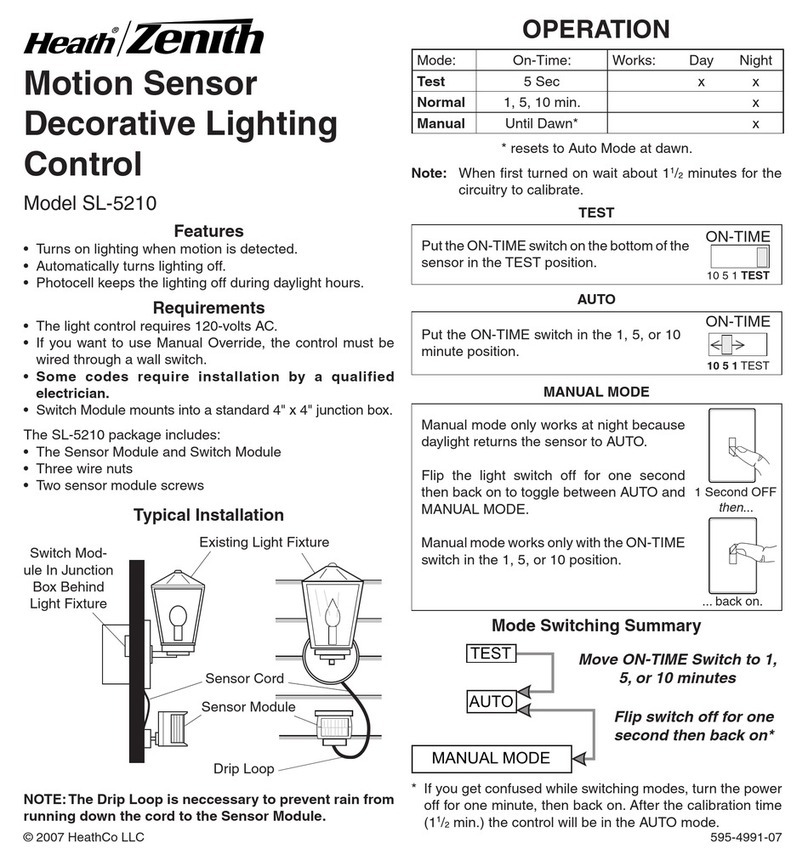 Heath Zenith SL-5210 owner's manual Heath Zenith SL-5210 owner's manual