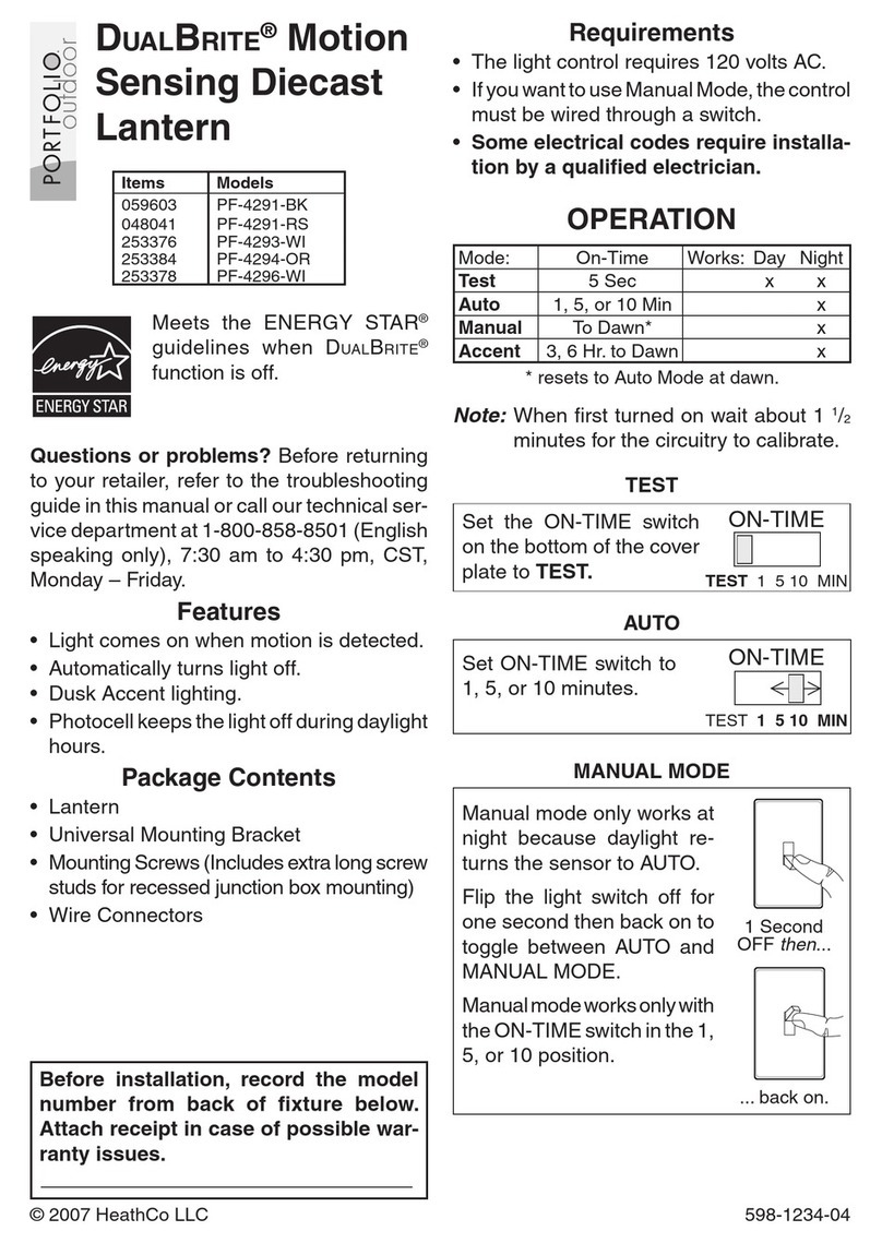 Heath Zenith DualBrite PF-4291-BK User manual