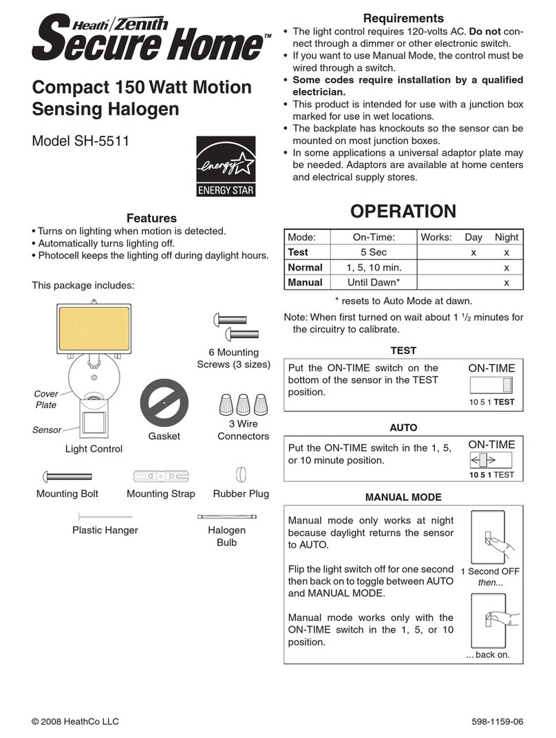 Heath Zenith Secure Home SH-5511 owner's manual