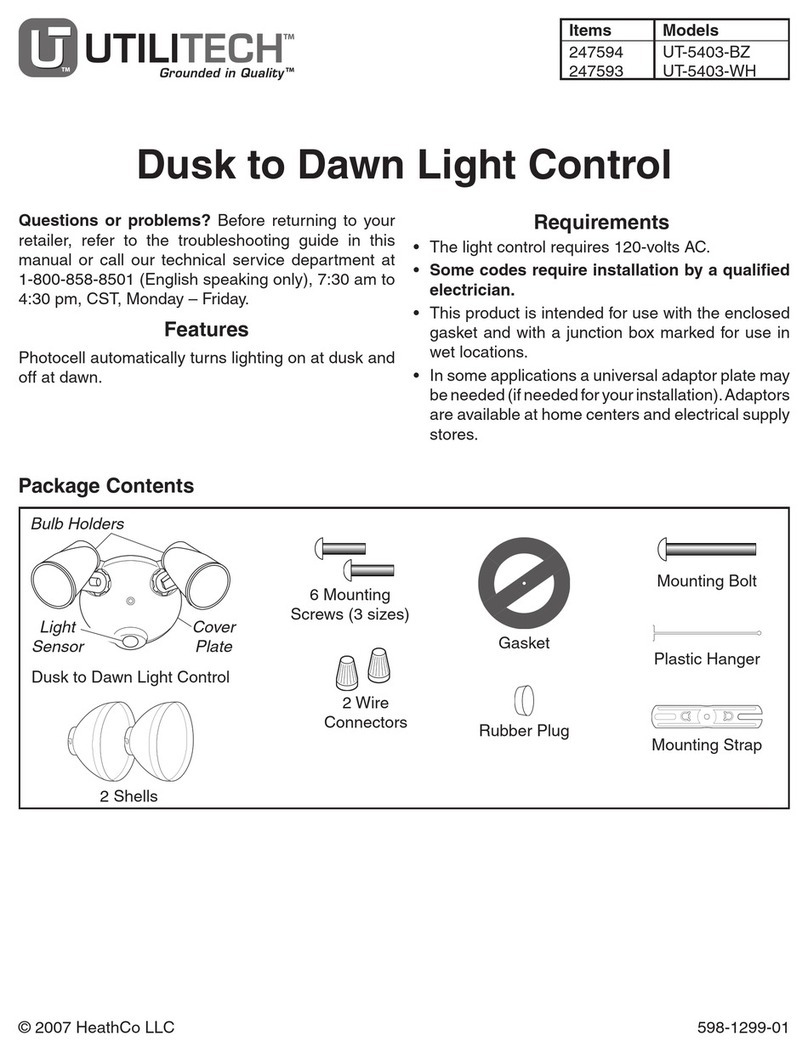 Utilitech Dusk to Dawn Light Control UT-5403-BZ instruction manual