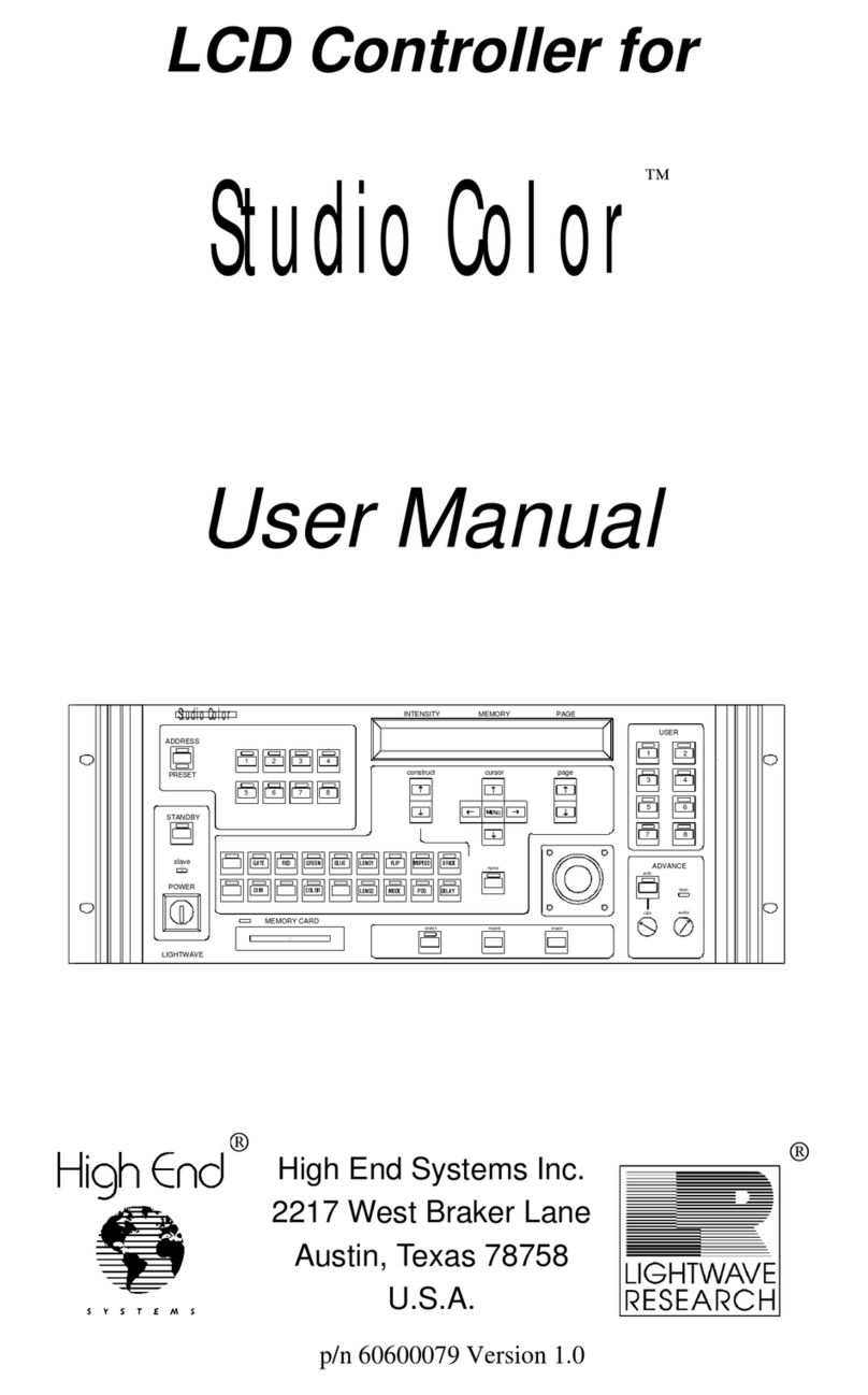High End Systems High End LCD Controller for Studio Color user manual