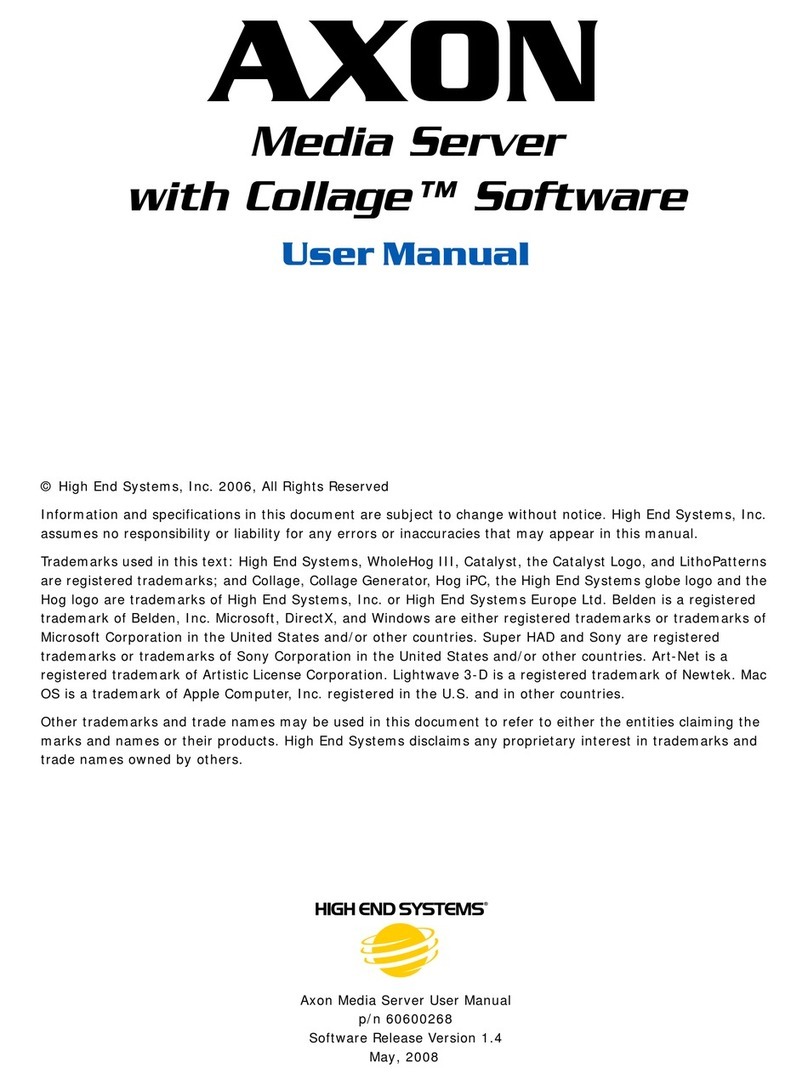 High End Systems AXON User manual