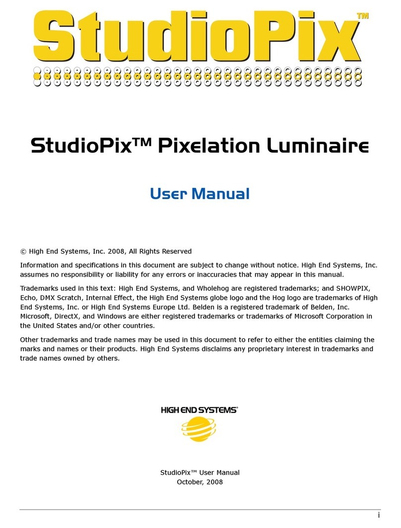 High End Systems StudioPix Pixelation Luminaire user manual