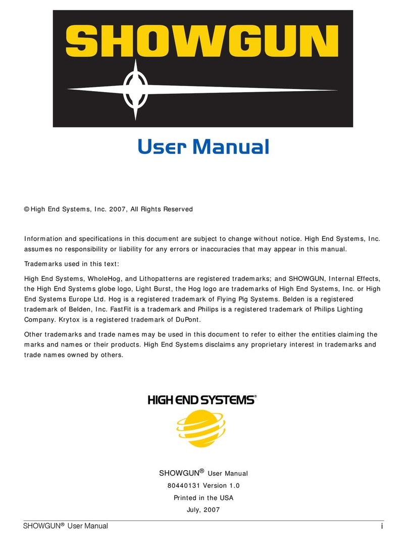 High End Systems SHOWGUN User manual