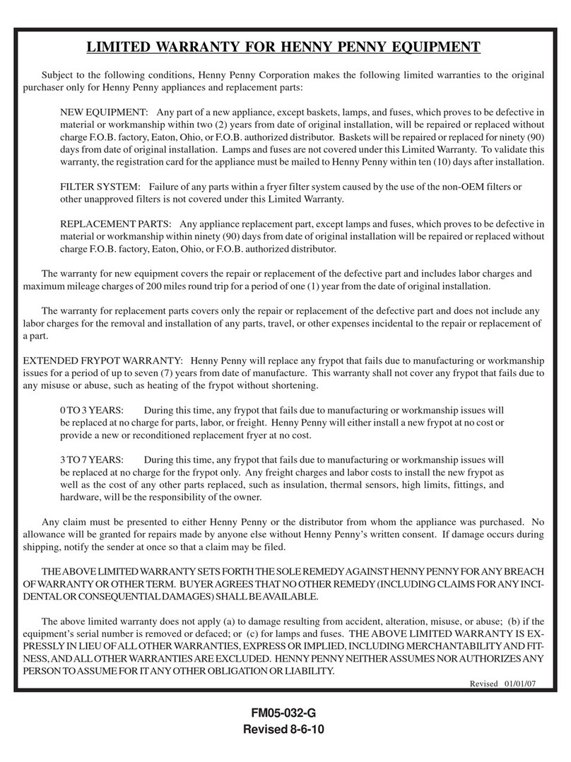 Henny Penny FM05-032-G Specification sheet
