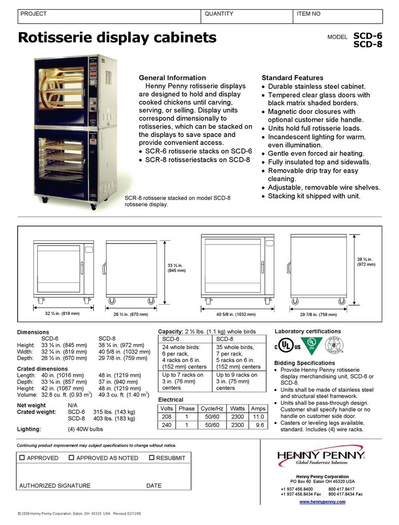Henny Penny SCD-8 User manual