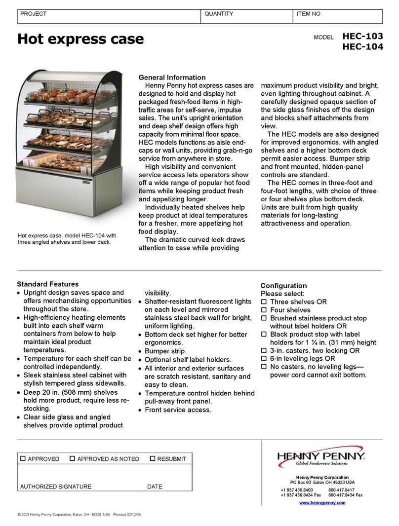Henny Penny HEC-103 Specification sheet