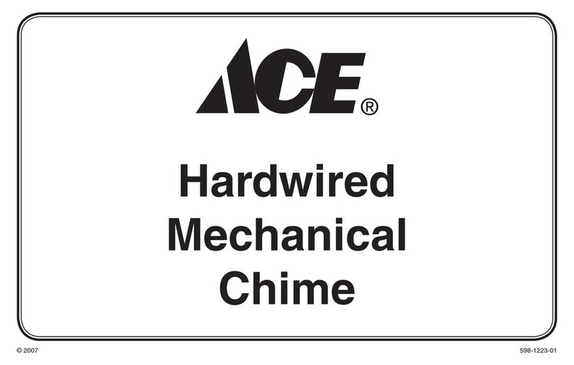Ace Hardwired Mechanical Chime 598-1223-01 owner's manual