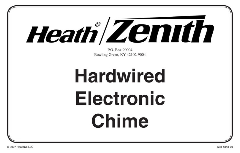 Heath Zenith Hardwired Electronic Chime 598-1313-00 User manual
