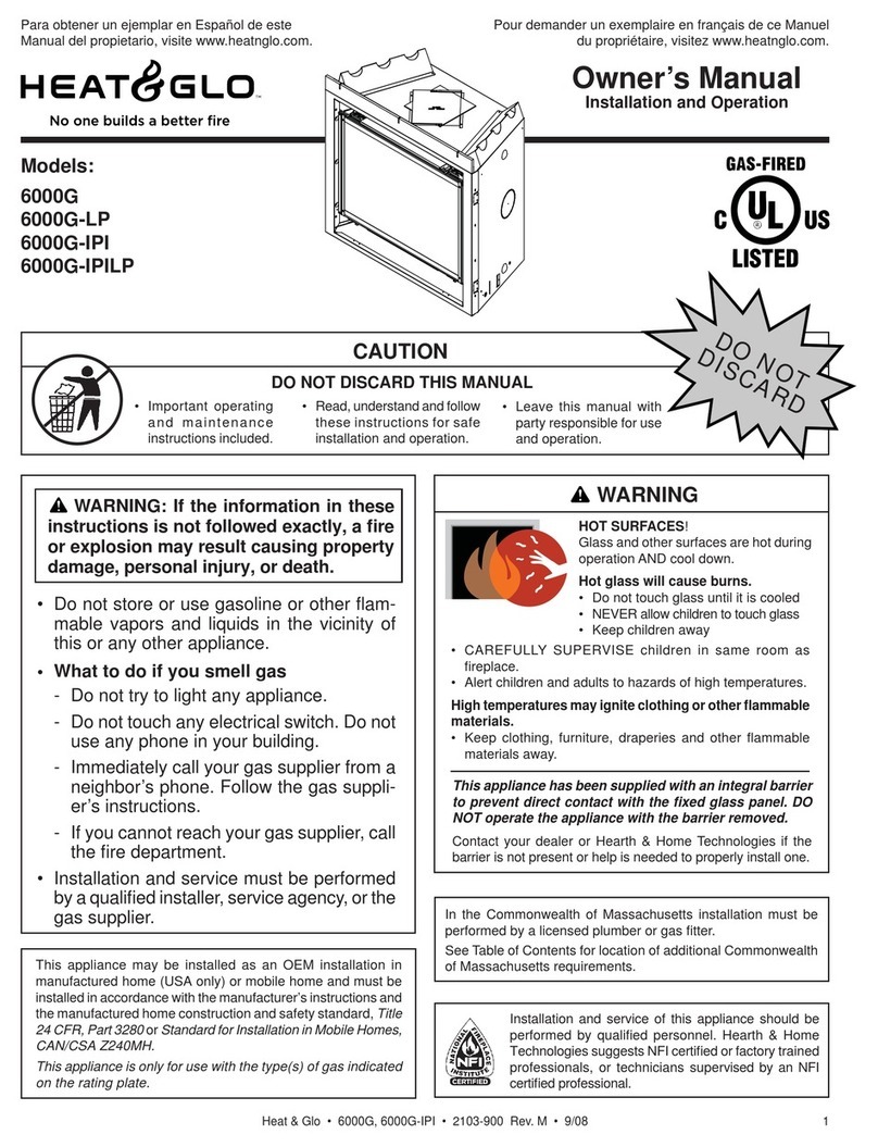 Heat & Glo 6000G owner's manual