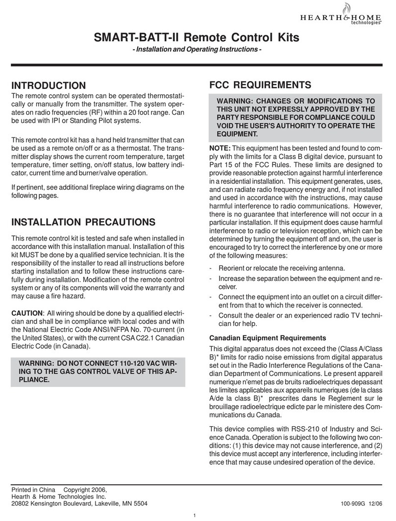 Hearth and Home Technologies SMART-BATT-II User manual