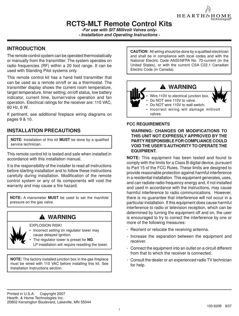 Hearth and Home Technologies RCTS-MLT User manual