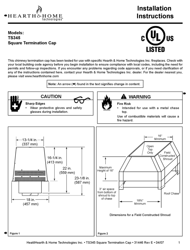 Hearth and Home Technologies Square Termination Cap TS345 installation instructions