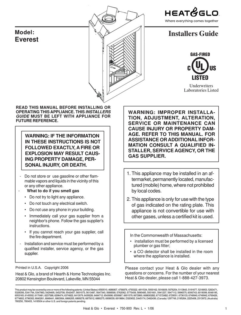 Heat & Glo EVEREST EVEREST Installer's guide