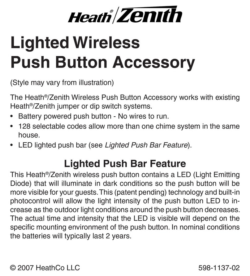 Heath Zenith Lighted Wireless Push Button Accessory User manual Heath Zenith Lighted Wireless Push Button Accessory User manual