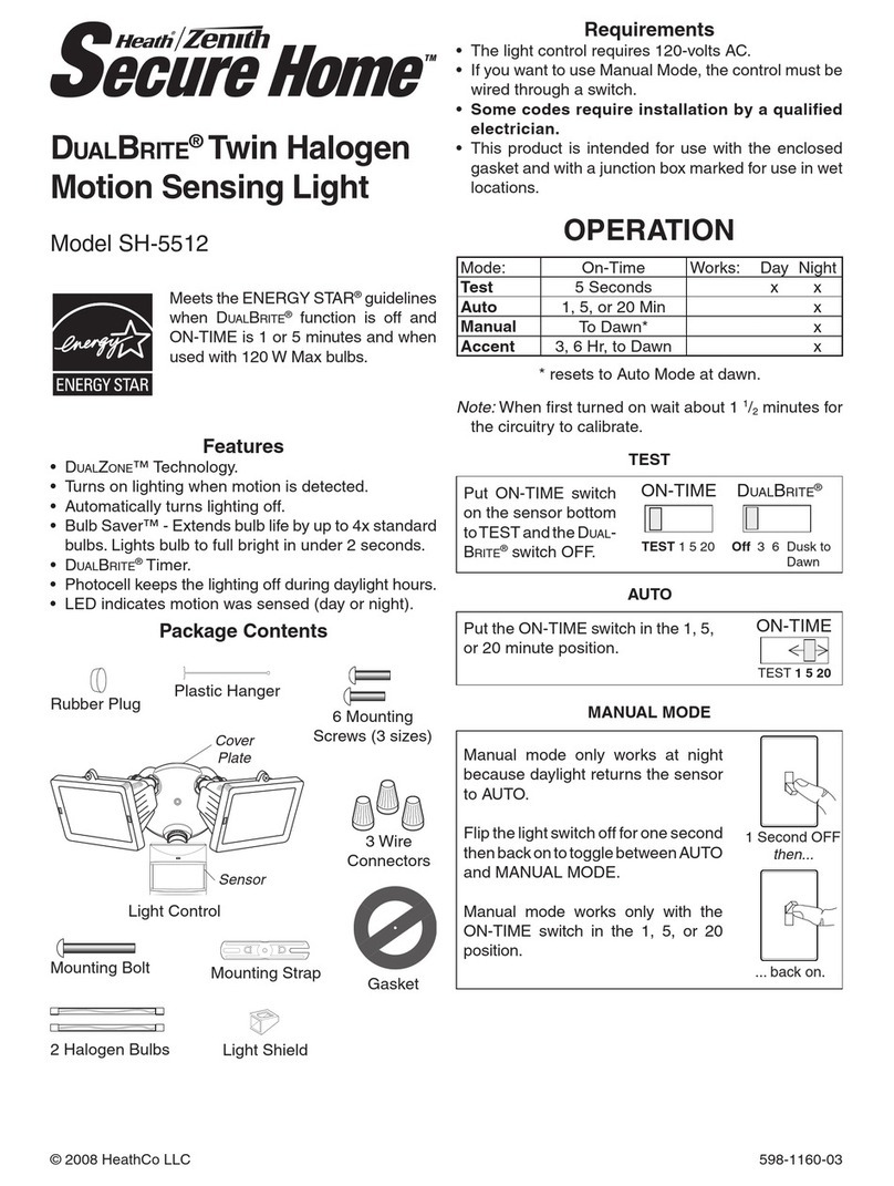 Heath Zenith Secure Home DualBrite SH-5512 User manual