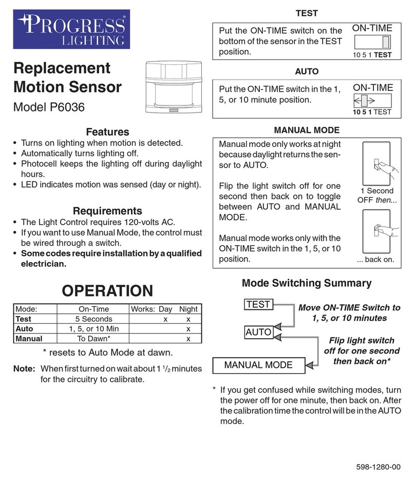 Progress Replacement Motion Sensor P6036 owner's manual