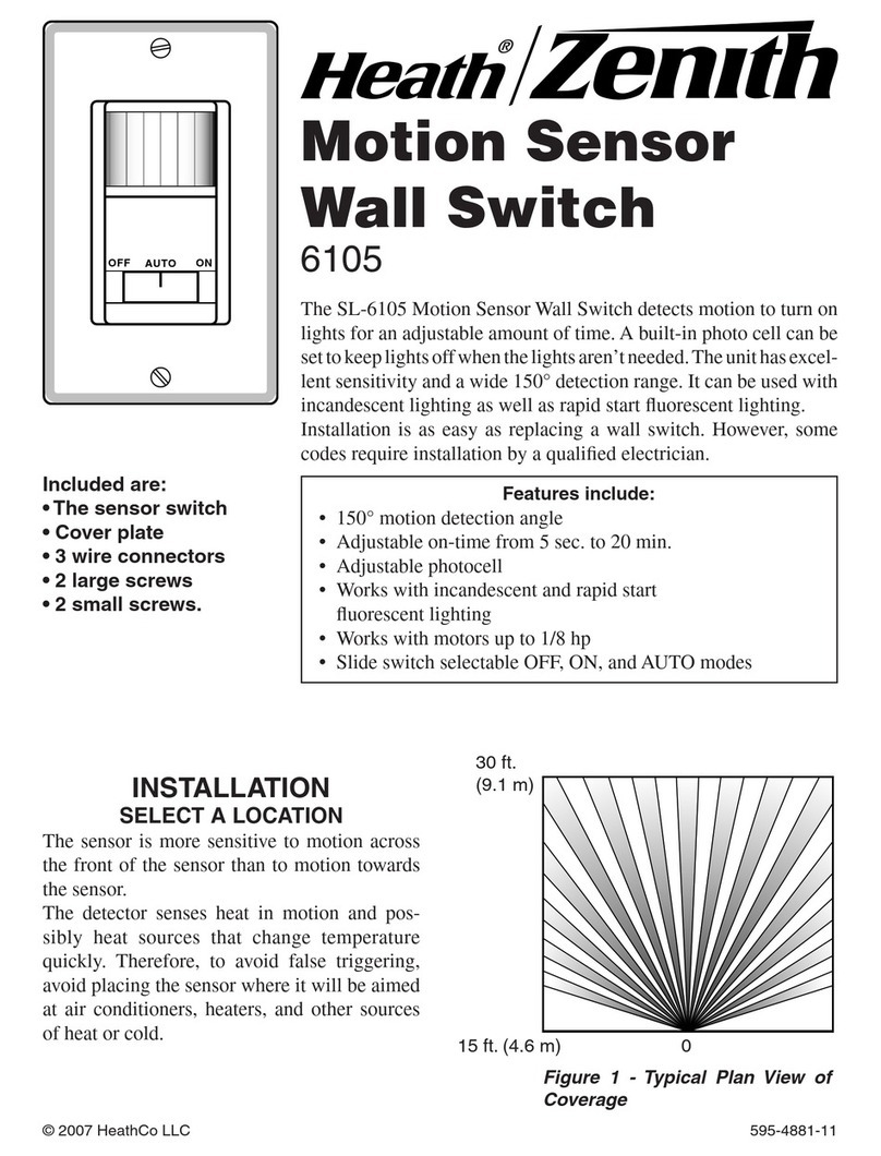 Heath Zenith Motion Sensor Wall Switch 6105 owner's manual