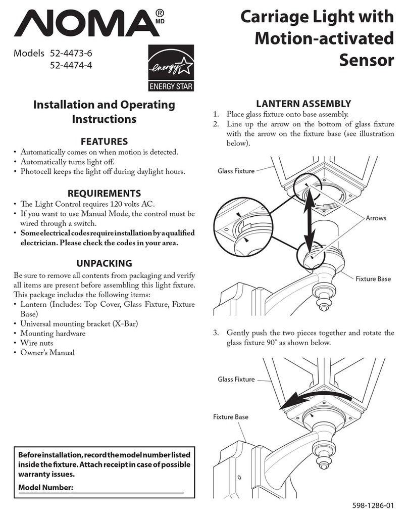 NOMA Carriage Light with Motion-activated... User manual