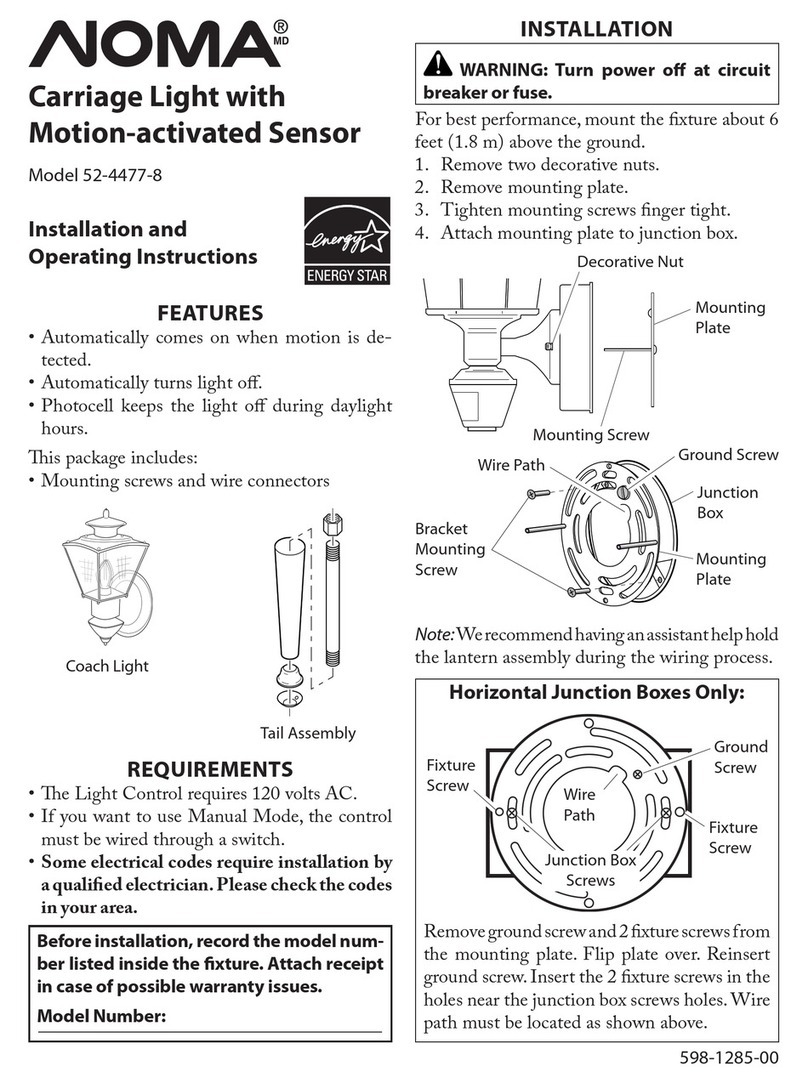 NOMA Carriage Light with Motion-activated Sensor... Installation and operating instructions