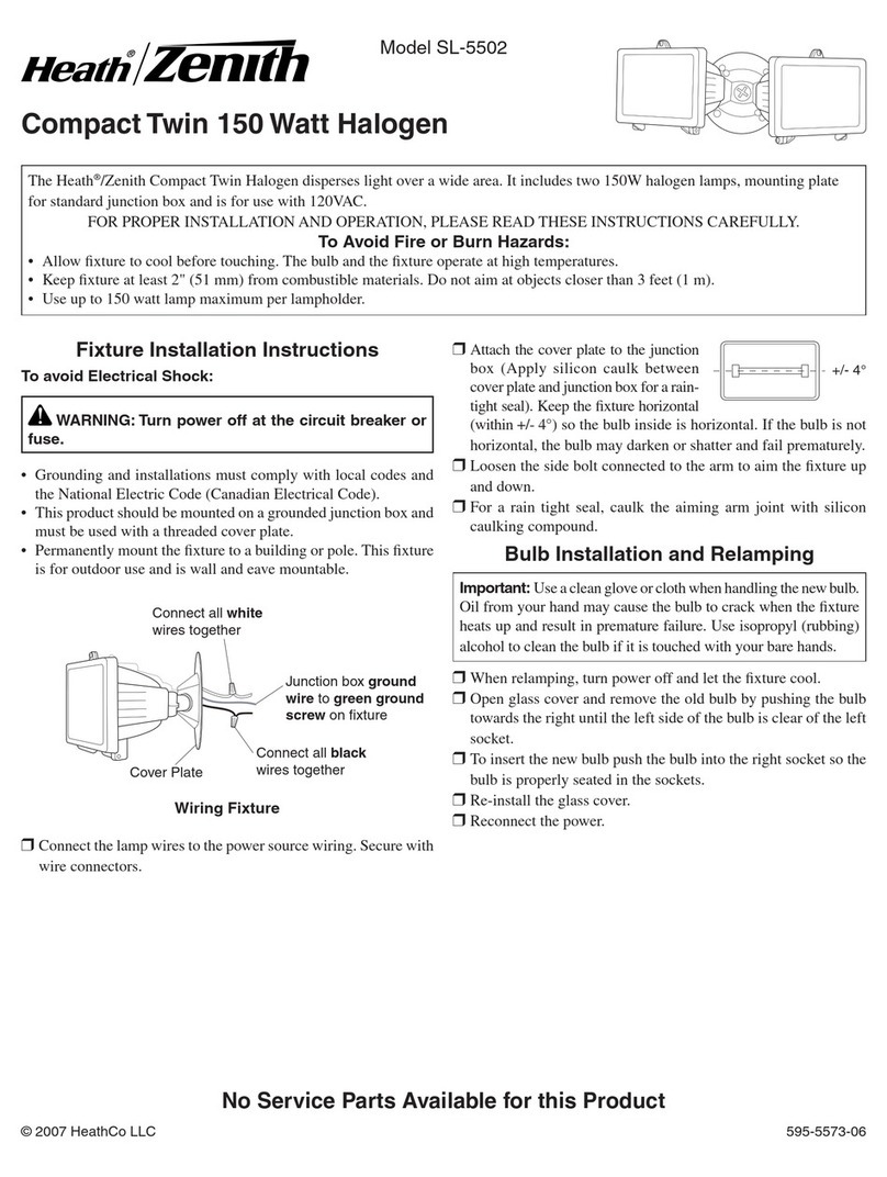 Heath Zenith Compact Twin 150 Watt Halogen SL-5502 User manual