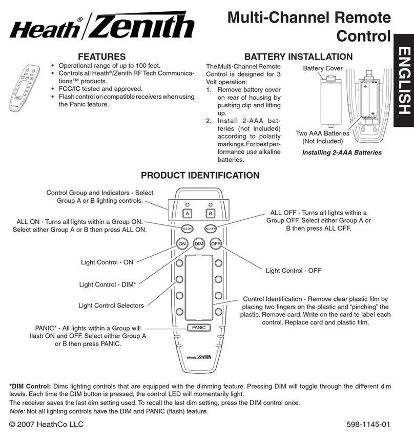 Heath Zenith Multi-Channel Remote Control instruction manual