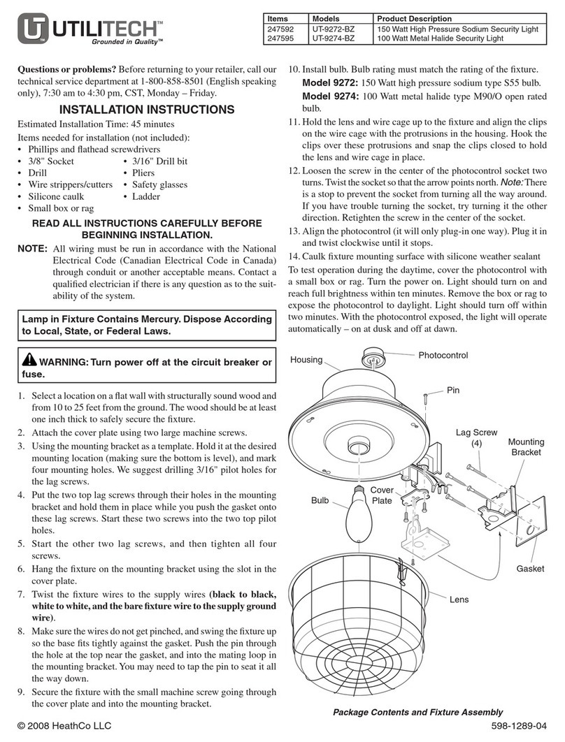 Utilitech UTILITECH UT-9272-BZ User manual