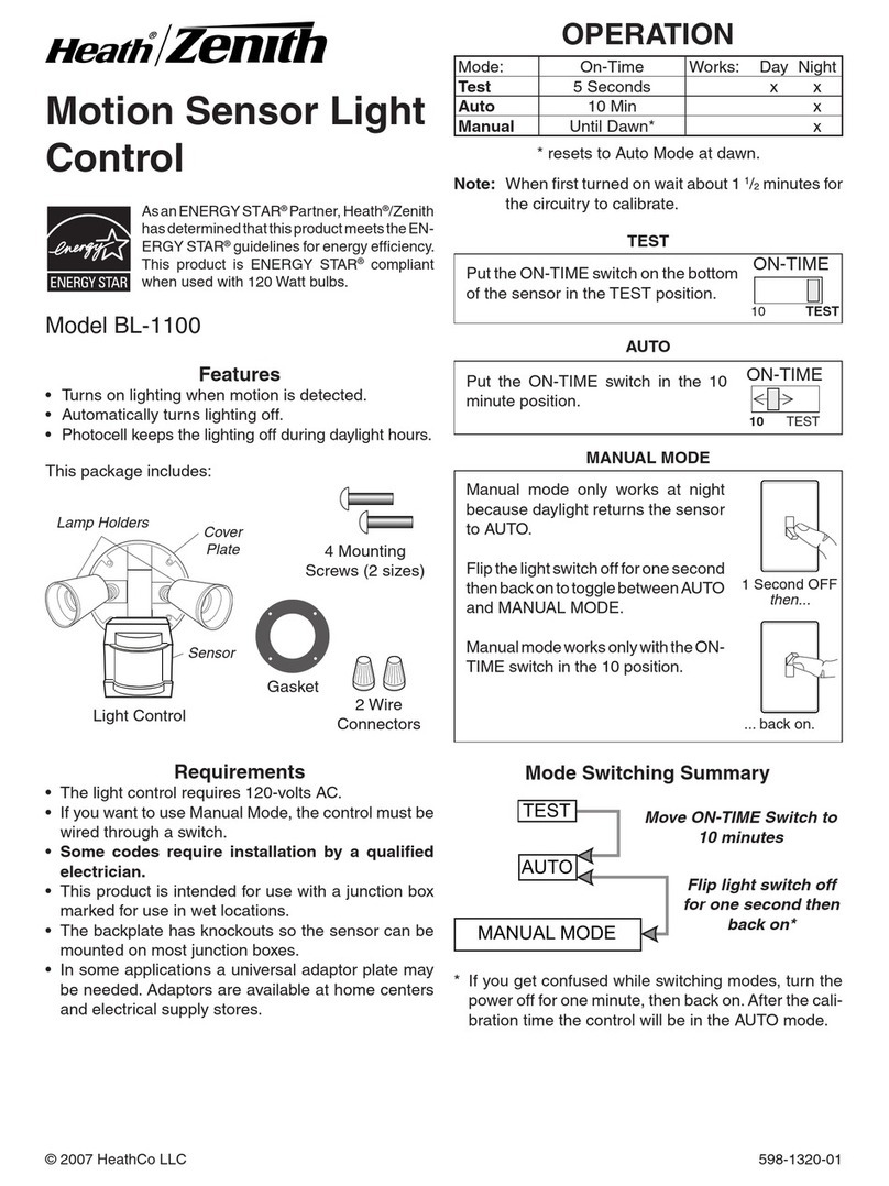 Heath Zenith BL-1100 User manual