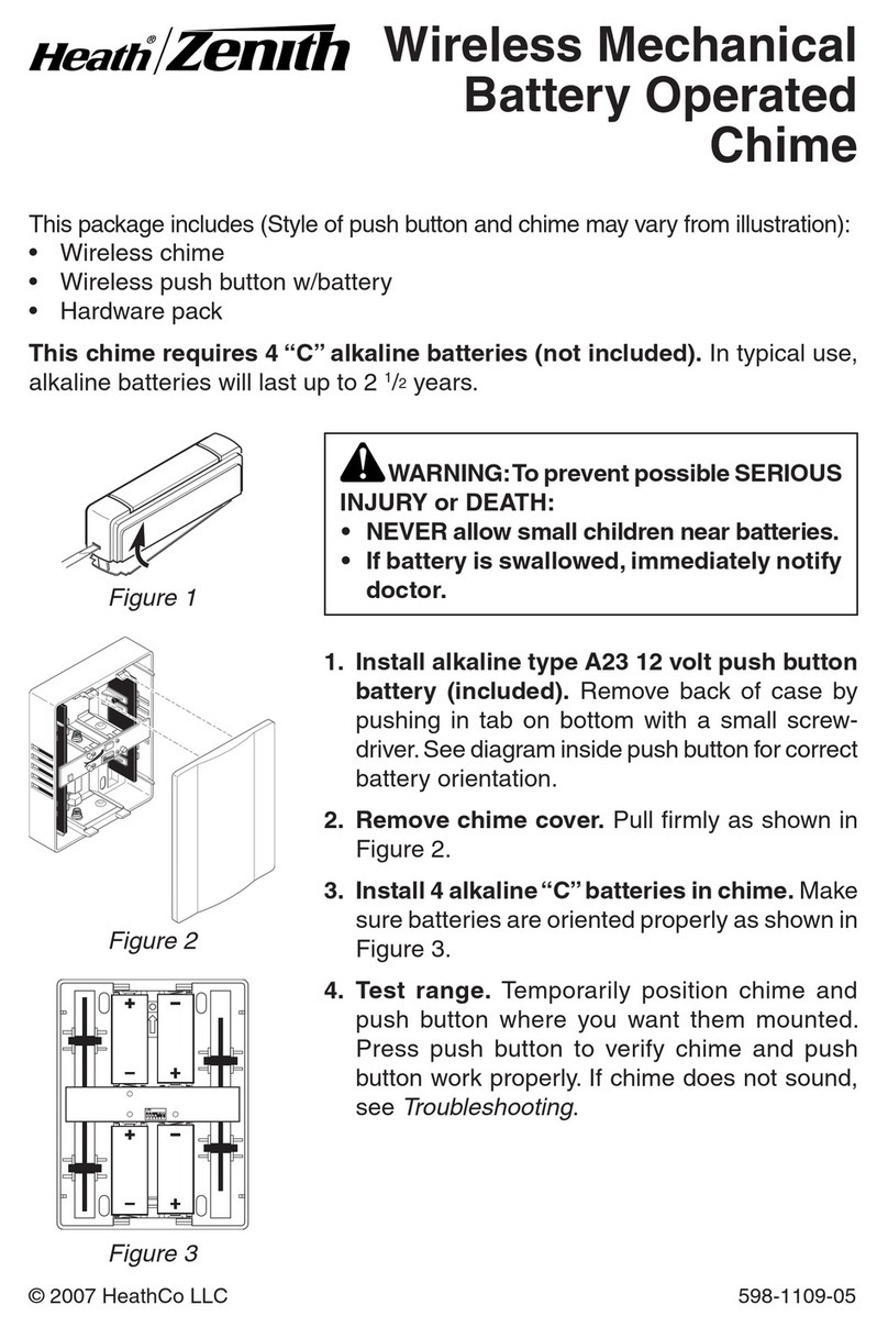 Heath Zenith Wireless Mechanical Battery Operated Chime... User manual Heath Zenith Wireless Mechanical Battery Operated Chime... User manual