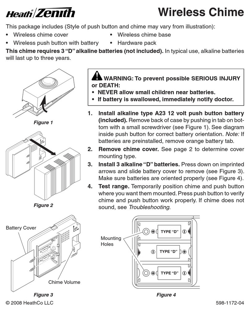 Heath Zenith Wireless Chime 598-1172-04 User manual Heath Zenith Wireless Chime 598-1172-04 User manual